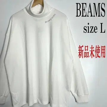 [ 미사용 새상품 ] BEAMS 빔즈 자수 빅 실루엣 하이넥 T셔츠