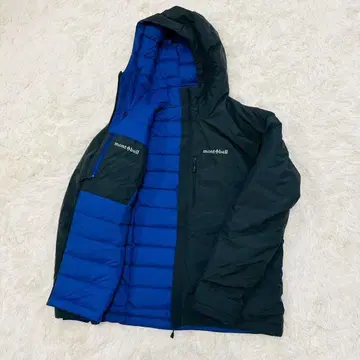 몽벨 콜로라도 후드티 Men's 현행 M 블루 x 블랙 리버서블