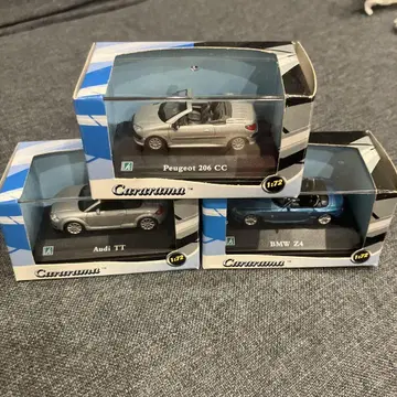 미니카 3대 세트 Peugeot 206 CC Audi TT BMW Z4