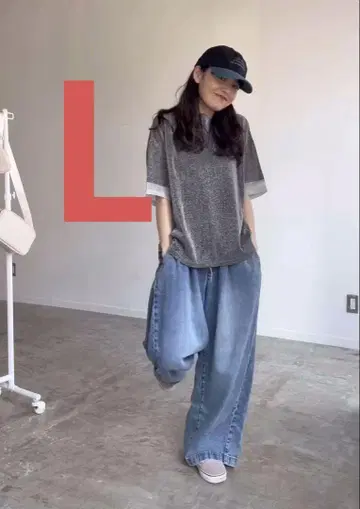 시마무라 pusan 푸우짱 데님 코쿤 팬츠 L 사이즈