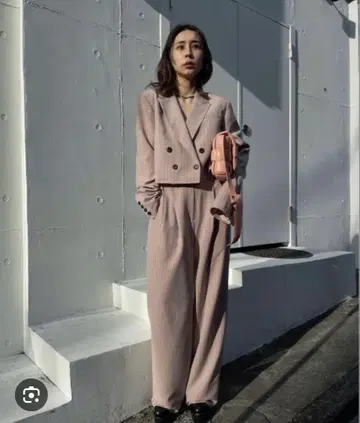 ameri vintage short jacket 셋업 핑크