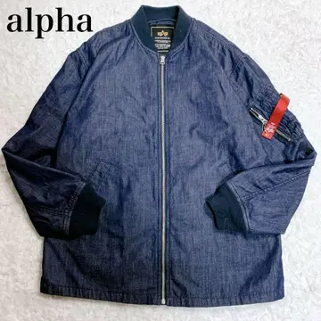 alpha MA-1 스타일 자켓 다크 블루 데님 리브 사용