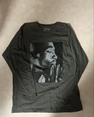 2PAC TUPAC 투팍 롱TEE 랩T셔츠 차콜 그레이