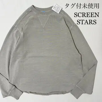 택 포함 미사용 SCREEN STARS 피그먼트 염색 롱 슬리브 티셔츠