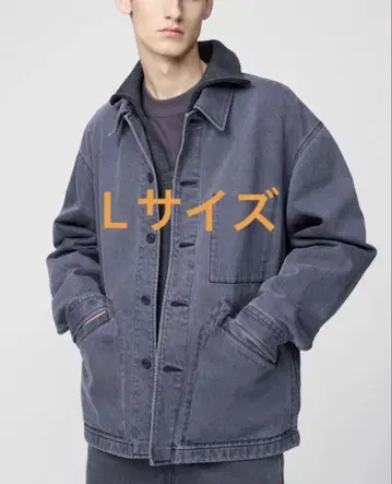 유니클로 U 오버 사이즈 컬러 데님 자켓 L 그레이 UNIQLO U
