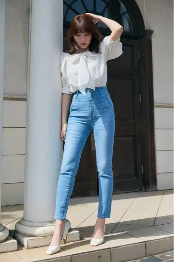 Paris High Rise Jeans 24 light blue