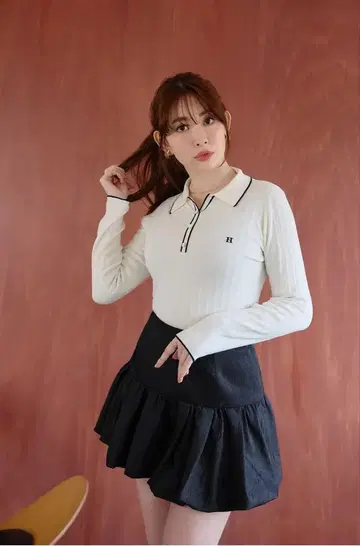 Herlipto Pique Polo Knit Top white