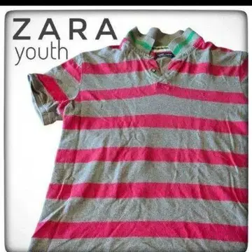 ZARA youth 스트라이프 피케 셔츠 반팔 L