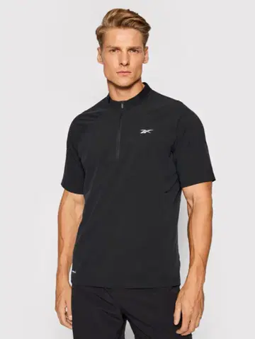 Reebok Les Mills 지퍼 피케 셔츠 L 블랙