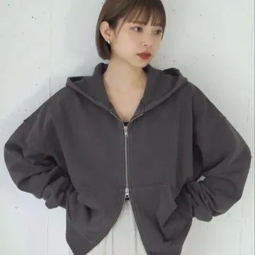 tiptop 빈티지 가공 더블 지퍼 후드티