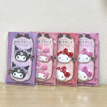 산리오 키라키라 헬로키티 마이멜로디 쿠로미 앞머리 클립 4개 세트