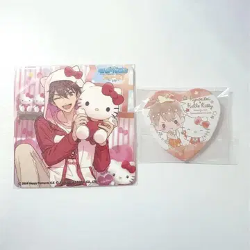 모리사와 치아키 산리오 콜라보 코스터 캔뱃지 헬로키티