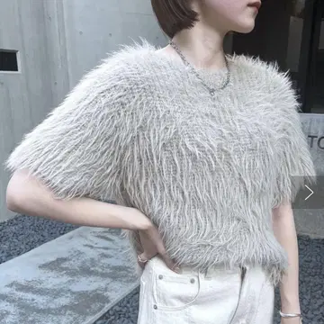 mystic 샤기 반팔 니트