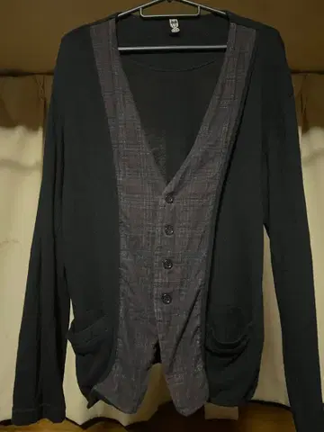 파이널 홈 타탄 체크 패턴 가디건 레어