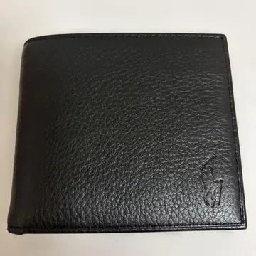 랄프 로렌 가죽 접이식 지갑 블랙