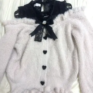 리즈리사 레이어드 스타일 어깨 트임 니트 핑크 LIZLISA