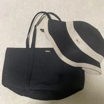 APPiA 블랙 바스켓백과 햇 58cm 세트 블랙 계열 미사용