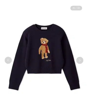 LILY BROWN Lily Bear 머플러 니트 풀오버 곰 베어