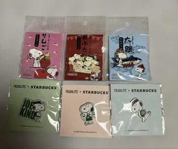 아오모리 한정 오마 참치, 네부타, 사과, 스벅 스누피 핀 배지