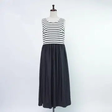새상품급 밀크페도 도킹 원피스 보더 네이비 화이트 사이즈 S*RC1258