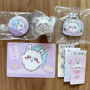 쿠라스시 x 치이카와 모몽가 4종 세트 피규어 캔뱃지 마그넷 카드