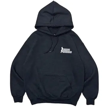 00s 빈티지 후드 맨투맨 미국 가구 기업 로고 블랙 M