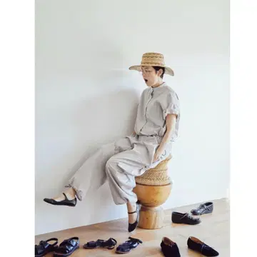 fofofofa 그레이 체크 무늬 올인원 반팔