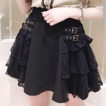 ROJITA 사이드 티어드 레이스 스커트