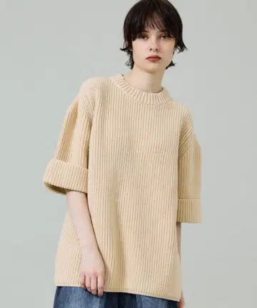 CLANE OVER HALF SLEEVE KNIT TOPS