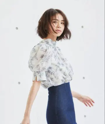 SNIDEL 오간 시스루 블라우스 서스테너블