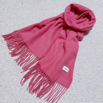 새상품급 훌라 캐시미어 대형 스톨 핑크 로고 자수
