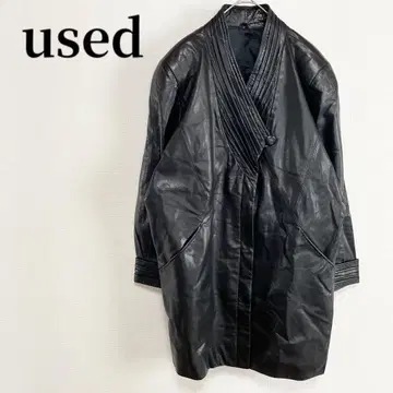 used 구제 의류 가죽 자켓 코트 블랙 아메카지 빈티지 코디