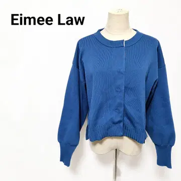 Eimee Law 로고 테이프 니트 가디건 파랑 사이즈 38