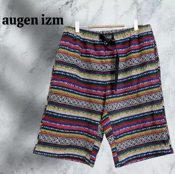 [ augeh izm ] 하프 팬츠 [ M ] 블랙 에스닉 패턴/동양인