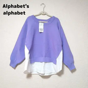 [ 새상품 ] 알파벳 도킹 니트 블라우스
