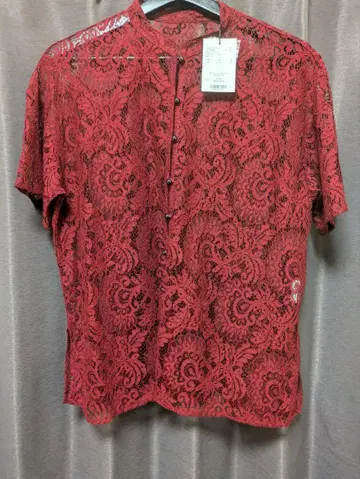 &ST 안도에스티 PAGEBOY 페이지 보이 반팔 셔츠 레이스 셔츠