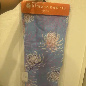 kimono hearts 꽃무늬 유카타 파랑 스카이블루