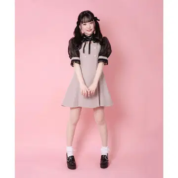 ROJITA 데콜테 트임 하이넥 원피스