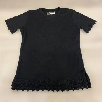 LIMI feu 리미푸 레이스 장식 반팔 니트 스웨터