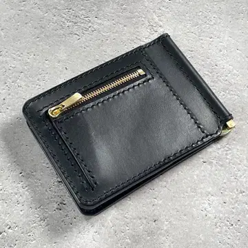 천연 가죽 머니클립+코인 접이식 지갑 / LEAVROST MC-01