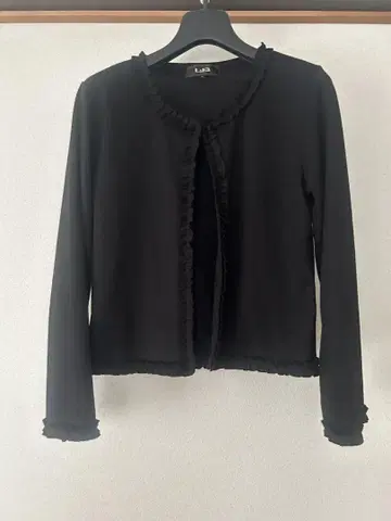L&B 블랙 프릴 가디건 L