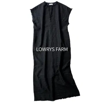 LOWRYS FARM 트위드 롱 원피스 점프스커트 블랙