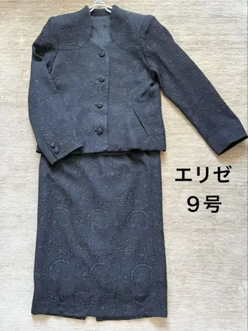[새상품급] 엘리제 꽃무늬 원단 패턴 블랙 셋업 수트 9호 관혼상제 예복