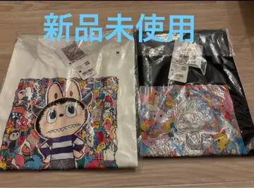 POP MART UNIQLO 콜라보 '러브브' T셔츠 M 화이트 블랙
