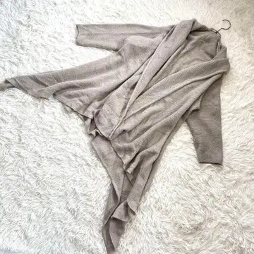 [] 드레이프 가디건 니트 겉옷 비대칭 베이지 F