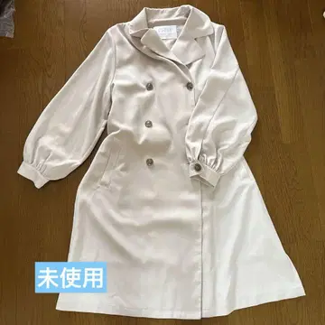 아이보리 더블 브레스트 롱 코트