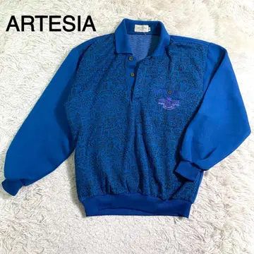 ARTESIA 블루칼라 로고 자수 카라 부착 트레이닝복