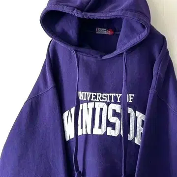 WINDSOR 칼리지 자수 맨투맨 후드티 퍼플 보라색 구제 의류