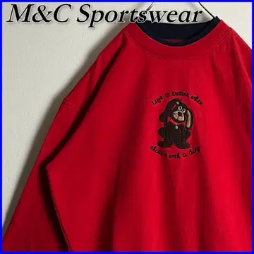 [ M&C Sportswear ] 애니멀 레트로 자수 맨투맨