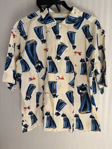 니코앤드 tsumori chisato 콜라보 이집트 고양이 셔츠 M